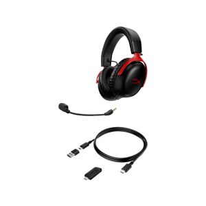 HP HyperX Cloud III/USB-C/Drôt/USB/Bezdrôt/Čierna-červená 77Z46AA