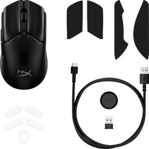 HP HyperX Pulsefire Haste 2 Mini/Herná/Optická/Pre pravákov/26 000 DPI/Drôtová+bezdrôtová/Čierna 7D388AA