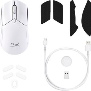 HP HyperX Pulsefire Haste 2 Mini/Herná/Optická/Pre pravákov/26 000 DPI/Drôtová+bezdrôtová/Biela 7D389AA