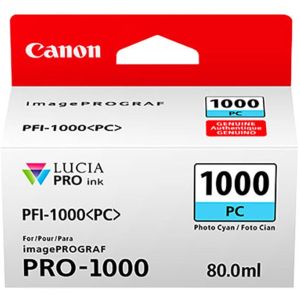 Cartridge Canon PFI-1000PC, foto azurová (photo cyan), originál