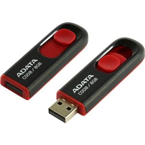 8GB USB ADATA C008  černo/červená (potisk) AC008-8G-RKD