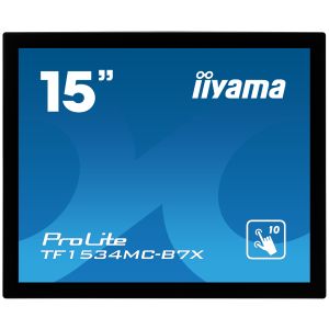 15" iiyama TF1534MC-B7X: TN, XGA, capacitive, 10P, 370cd/m2, VGA, DP, HDMI, IP65, černý TF1534MC-B7X