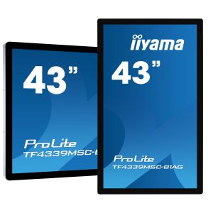 43" iiyama TF4339MSC-B1AG: AMVA, FullHD, capacitive, 12P, 400cd/m2, VGA, HDMI, DP, 24/7, IP54, černý TF4339MSC-B1AG