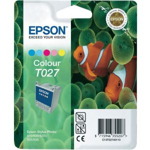 Cartridge Epson T027, barevná (tricolor), originál