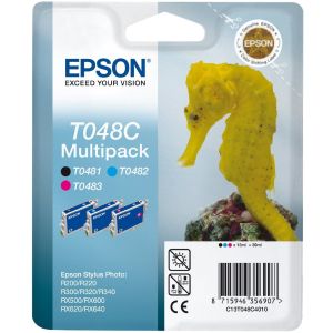 Cartridge Epson T048C, CMK, trojbalení, multipack, originál