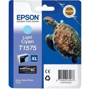 Cartridge Epson T1575, světlá azurová (light cyan), originál