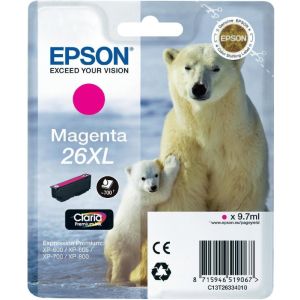 Cartridge Epson T2633 (26XL), purpurová (magenta), originál