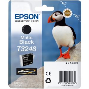 Cartridge Epson T3248, matná černá (matte black), originál