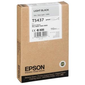 Cartridge Epson T5437, světlá černá (light black), originál