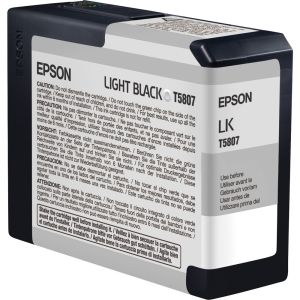 Cartridge Epson T5807, světlá černá (light black), originál