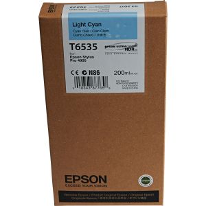 Cartridge Epson T6535, světlá azurová (light cyan), originál
