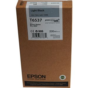 Cartridge Epson T6537, světlá černá (light black), originál