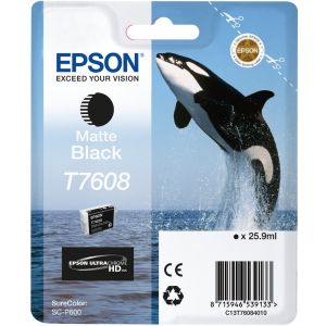 Cartridge Epson T7608, matná černá (matte black), originál