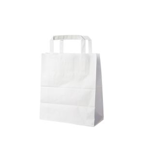 Papírové tašky 18+8x22 cm bílé /50 ks/