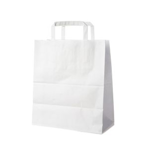Papírové tašky 26x14x32 cm, bílé 250 ks
