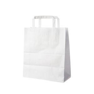 Papírové tašky 22x10x28 cm, bílé 50 ks