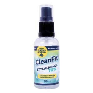 CleanFit dezinfekční roztok Etylakohol 70% citrus s rozprašovačem 50 ml