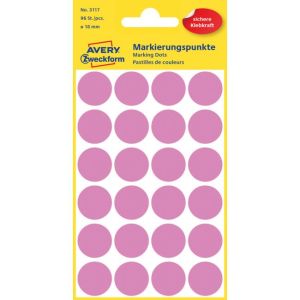 Etikety kruhové 18mm Avery růžové