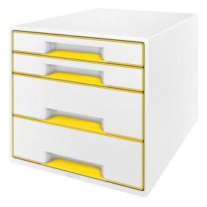 Zásuvkový box Leitz WOW se 4 zásuvkami žlutý