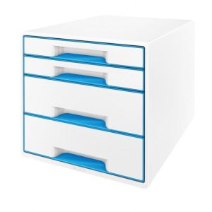 Zásuvkový box Leitz WOW se 4 zásuvkami modrý