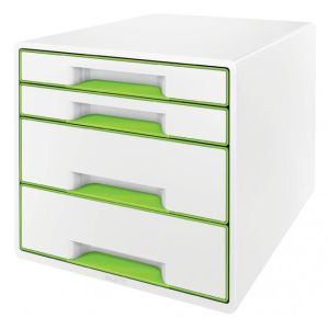 Zásuvkový box Leitz WOW se 4 zásuvkami metalický zelený