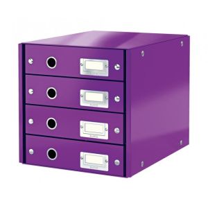 Zásuvkový box Leitz Click &amp; Store 4 zásuvky purpurový