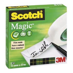 Lepicí páska Scotch Magic neviditelná popisovatelná 12 mm x 33 mv krabičce