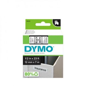 Samolepící páska Dymo D1 12 mm bílá/černá