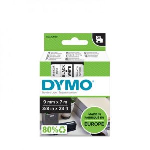 Samolepící páska Dymo D1 9 mm bílá/černá