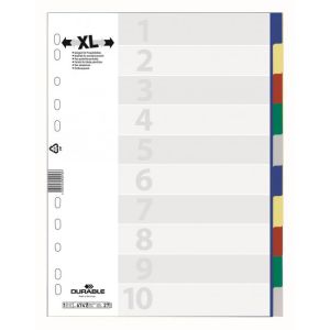 Plastový rozřazovač DURABLE 10-dílný maxi barevný