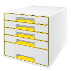 Zásuvkový box Leitz WOW s 5 zásuvkami žlutý