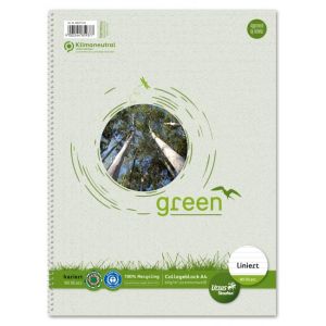 Blok College Format Werk Ursus Green A4 80 listů linkovaný 60g recyklovaný