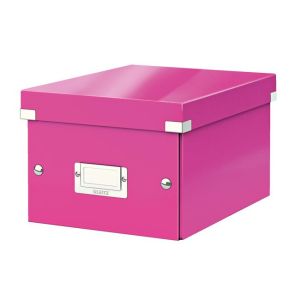 Malá krabice Click &amp; Store metalická růžová