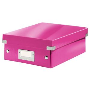Malá organizační krabice Click &amp; Store růžová