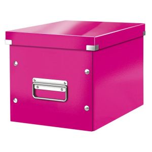 Čtvercová krabice A5 (M) Click &amp; Store metalická růžová