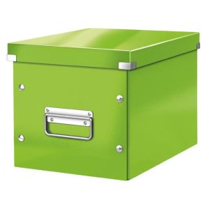 Čtvercová krabice A5 (M) Click &amp; Store metalická zelená