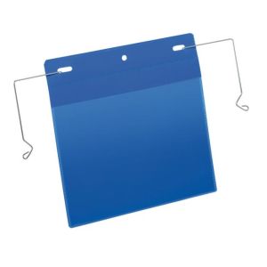 Závěsná kapsa s drátěným věšákem na šířku A5 50ks modrá