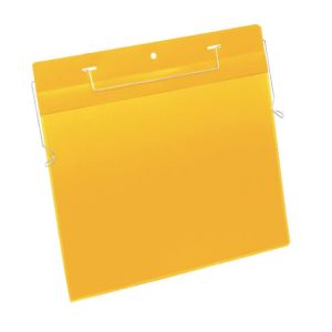 Závěsná kapsa s drátěným věšákem na šířku A4 50ks žlutá