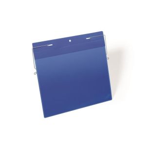 Závěsná kapsa s drátěným věšákem na šířku A4 50ks modrá