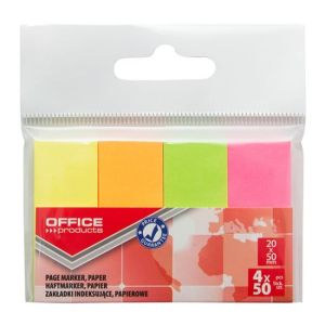 Samolepicí záložky Office Products 20x50mm neon 4x50 lístků