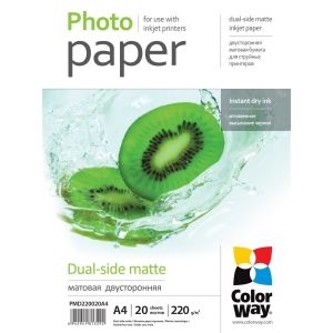 Fotopapír - A4 / 220g - oboustranný, matný, 20 ks v balení