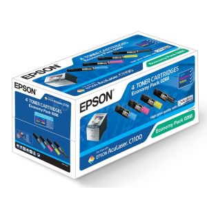 Toner Epson C13S050268 (C1100), CMYK, čtyřbalení, multipack, originál