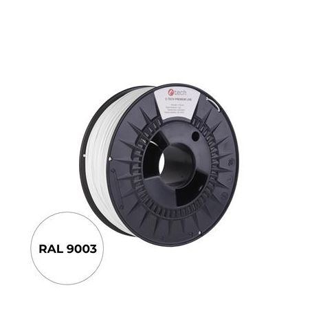 Tisková struna (filament) C-TECH PREMIUM LINE, ABS, dopravní bílá, RAL9003, 1,75mm, 1kg 3DF-P-ABS1.75-9003