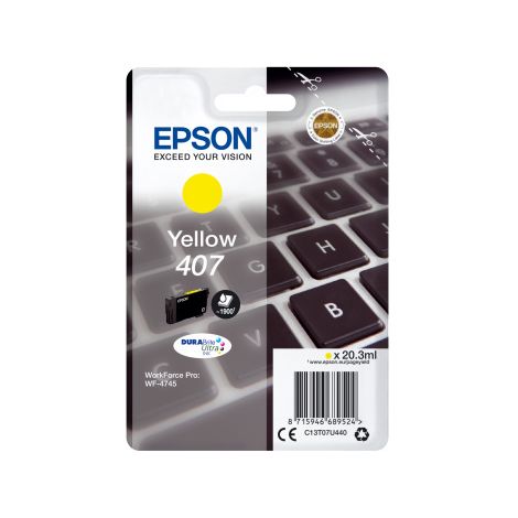 Cartridge Epson 407, T07U4, C13T07U440, žlutá (yellow), originál