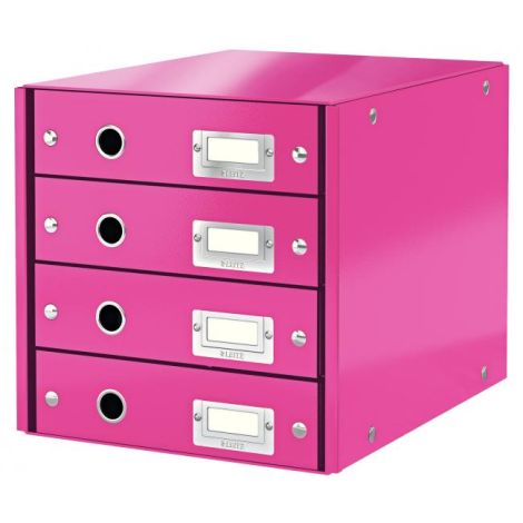 Zásuvkový box Leitz Click &amp; Store 4 zásuvky růžový