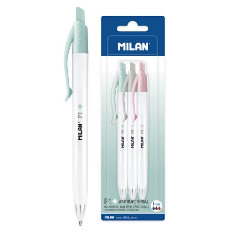 Pero kuličkové MILAN P1 Antibacterial 1,0mm - sada 3 ks