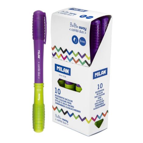 Kuličkové pero MILAN Sway Combi Duo 1,0 mm s měnitelným tělem - lila-zelená