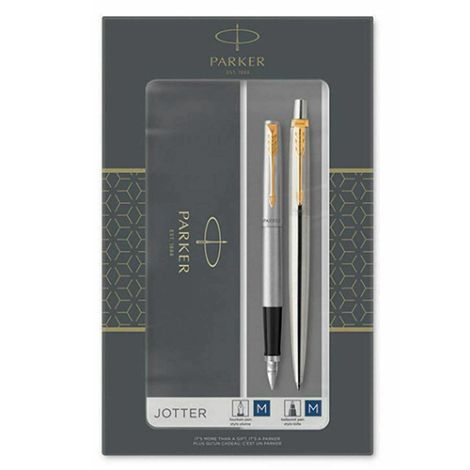 Parker Jotter Stainless Steel GT sada plnicí pero a kuličkové pero