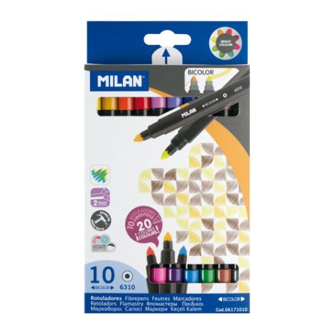 Fixy MILAN oboustranné 0,5 mm - sada 10 ks