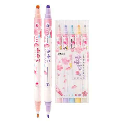 Oboustranný popisovač M&G Sakura pastelové barvy - sada 5 ks